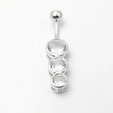 925 Silver Belly Button Ring Opal CZ Navel Piercing Jewelry