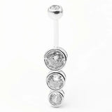 925 Silver Belly Button Ring Opal CZ Navel Piercing Jewelry