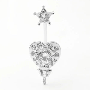 925 Silver Clear CZ Navel Rings Belly Piercing