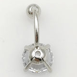 925 Silver Belly Button Ring Clear CZ Navel Piercing Jewelry