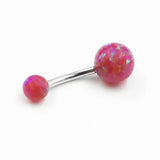925 Silver Opal Belly Button Ring Navel Piercing