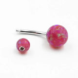 925 Silver Opal Belly Button Ring Navel Piercing