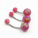925 Silver Opal Belly Button Ring Navel Piercing
