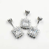 925 Silver Belly Button Rings with Square CZ Navel Piercing Jewelry