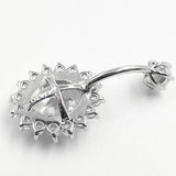 925 Silver Belly Button Piercing CZ Navel Ring Belly Jewelry