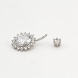 925 Silver Clear CZ Navel Ring for Women