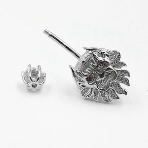 925 Silver Belly Button Ring Lion Shape CZ Navel Piercing Body Jewelry