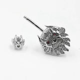 925 Silver Belly Button Ring Lion Shape CZ Navel Piercing Body Jewelry