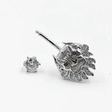 925 Silver Belly Button Ring Lion Shape CZ Navel Piercing Body Jewelry