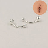 925 Silver Tiny Ball Belly Button Ring Women Body Piercing Jewelry