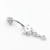 925 Silver Belly Piercing Flower Navel Ring Body Piercing