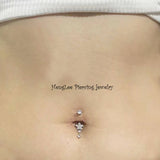 925 Silver Belly Piercing Flower Navel Ring Body Piercing