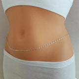 925 Sterling Silver Body Jewelry Sexy Chest Chain Belly Chains for Women