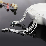 925 Silver Snake Chain Round Beads Bracelet for Women
