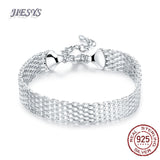 925 Silver Bracelets Women Weaving Chain Wedding Christmas Jewelry