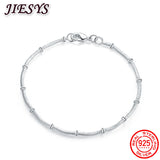 925 Silver Snake Bone Beads Chain Bracelet Women Jewelry