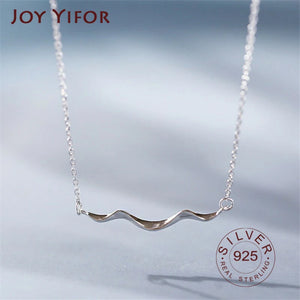 925 Silver Wave Necklace Coastline Boho Jewelry