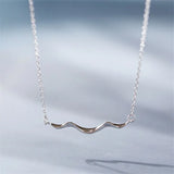 925 Silver Wave Necklace Coastline Boho Jewelry