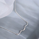 925 Silver Wave Necklace Coastline Boho Jewelry