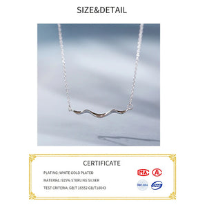 925 Silver Wave Necklace Coastline Boho Jewelry