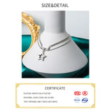 925 Silver Chain Necklace Double Line Stars Boho Style Woman Jewelry