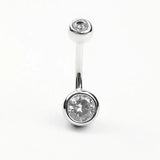 925 Silver Charming CZ Belly Button Ring Navel Chain Piercing Jewelry