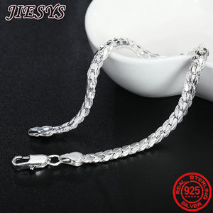 925 Silver Classic 5MM Chain Men's Bracelets Wedding Christmas Gift