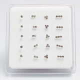 925 Silver Clear Crystal Nostril Stud Nose Bone Piercing Jewelry