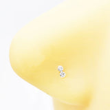 925 Silver Clear Crystal Nostril Stud Nose Bone Piercing Jewelry