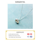 925 Sterling Silver Shell Pearl Crystal Pendant Necklace