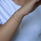925 Silver Cz Charm Bracelet Moon Star Lightning Eye Colorful Cz