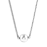 925 Silver Double Layer Star Pearl Necklace CZ Wedding Party Jewelry