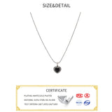 925 Silver Double Layer Heart Chain Necklace CZ Women Party Jewelry
