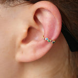 925 Silver Ear Cuff Clip On CZ Colors No Piercing Women Earring