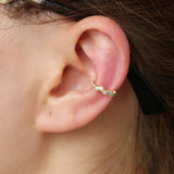 925 Silver Ear Cuff Clip On CZ Colors No Piercing Women Earring