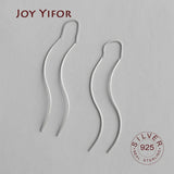 925 Silver Small Long S Shape Earrings Ear Chain Allergy