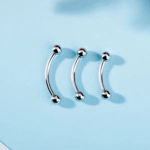 925 Silver Flexible Ball Eyebrow Navel Bar Ring