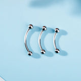 925 Silver Flexible Ball Eyebrow Navel Bar Ring