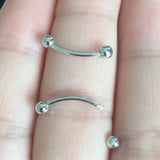 925 Silver Flexible Ball Eyebrow Navel Bar Ring