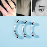 925 Silver Flexible Ball Eyebrow Navel Bar Ring
