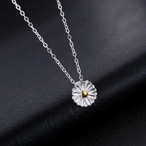 925 Silver Flower Pendant Necklace Women