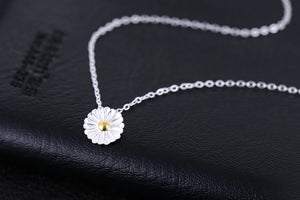 925 Silver Flower Pendant Necklace Women