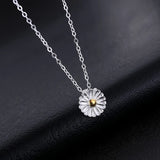 925 Silver Flower Pendant Necklace Women