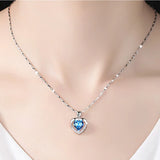 925 Silver Heart Necklace Eternal Love Pendant Choker