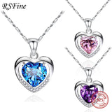 925 Silver Heart Necklace Eternal Love Pendant Choker