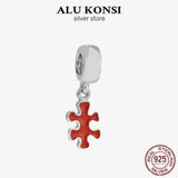 925 Silver Heart Cross Pendant Beads for DIY Jewelry Making