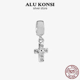925 Silver Heart Cross Pendant Beads for DIY Jewelry Making