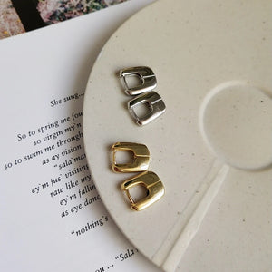 925 Silver Industrial Wind U Earrings Geometric Texture Earrings