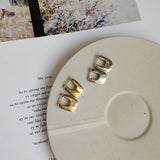 925 Silver Industrial Wind U Earrings Geometric Texture Earrings