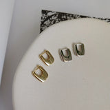925 Silver Industrial Wind U Earrings Geometric Texture Earrings